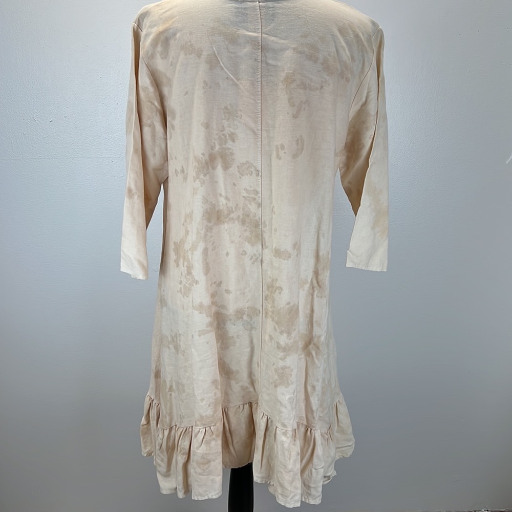 ⭐️L&B Lucky & Blessed nwt tea dyed crochet flower asymmetrical hem dress M - Picture 3 of 14